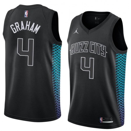 Men's Charlotte Hornets #4 Devonte' Graham Black City Edition Stitched NBA Jersey