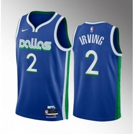 Men's Dallas Mavericks #2 Kyrie Irving Blue 2023/23 City Edition Stitched Basketball Jersey