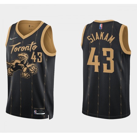 Men's Toronto Raptors #43 Pascal Siakam 2021/22 City Edition Black 75th Anniversary Swingman Stitched Basketball Jersey
