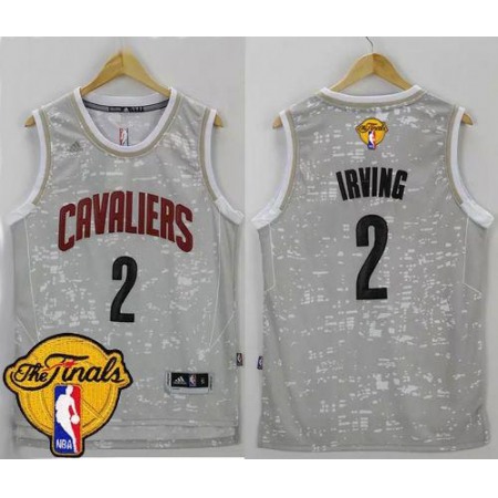 Cavaliers #2 Kyrie Irving Grey City Light The Finals Patch Stitched NBA Jersey