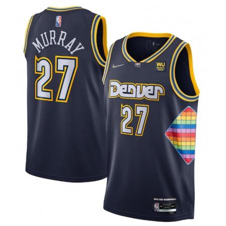 Men's Denver Nuggets #27 Jamal Murray Navy 2021/22 City Edition 75th Anniversary Stitched Jersey