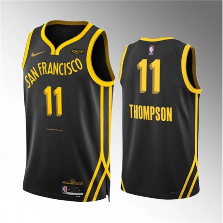 Men's Golden State Warriors #11 Klay Thompson Black 2023/24 City Edition Stitched Basketball Jersey