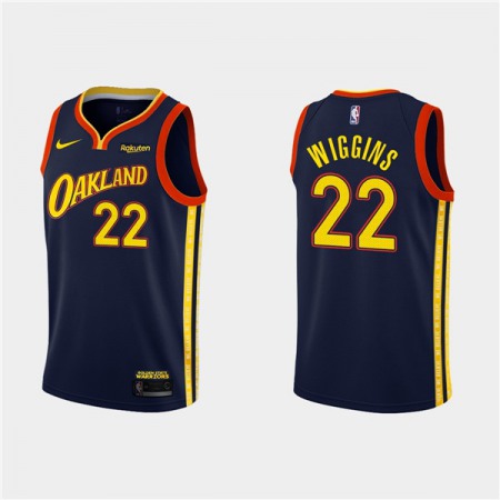 Men's Golden State Warriors #22 Andrew Wiggins 2020-21 Navy City Edition Stitched NBA Jersey