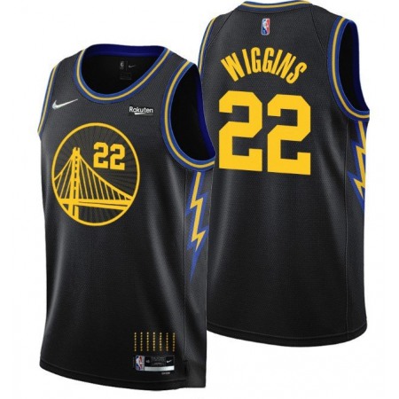 Men's Golden State Warriors #22 Andrew Wiggins 2021/22 City Edition Black 75th Anniversary Stitched Basketball Jersey