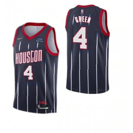 Men's Houston Rockets #4 Jalen Green 2021/22 City Edition 75th Anniversary Navy Stitched Basketball Jersey