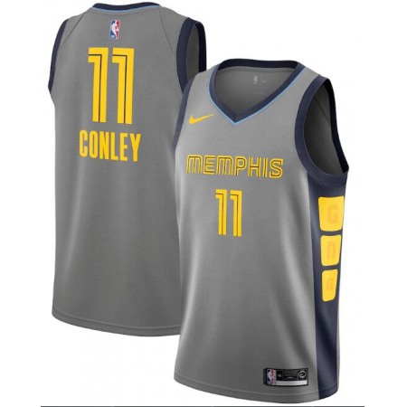 Men's Memphis Grizzlies #11 Mike Conley Grey City Edition Stitched Swingman Jersey