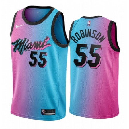 Men's Miami Heat #55 Duncan Robinson 2020-21 Blue/Pink City Edition Stitched Jersey