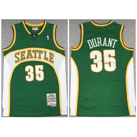 Men's Oklahoma City Thunder #35 Kevin Durant Green 2007-08 Throwback SuperSonics Stitched Jersey