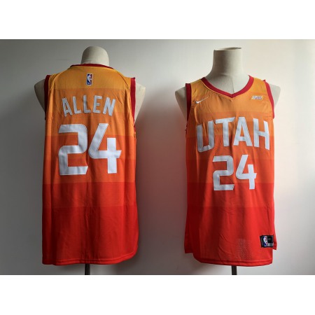 Men's Utah Jazz #24 Grayson Allen Orange City Edition Swingman Stitched NBA Jersey