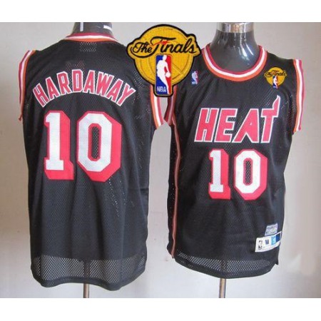 Heat #10 Tim Hardaway Black Hardwood Classics Nights Finals Patch Stitched NBA Jersey