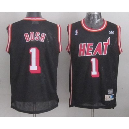 Heat #1 Chris Bosh Black Hardwood Classics Nights Stitched NBA Jersey