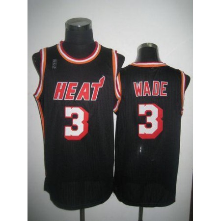 Heat #3 Dwyane Wade Black Hardwood Classics Nights Stitched NBA Jersey