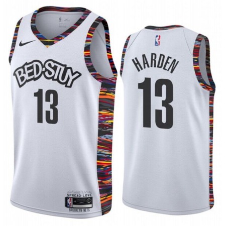 Men's Brooklyn Nets #13 James Harden White City Edition Stitched NBA Jersey