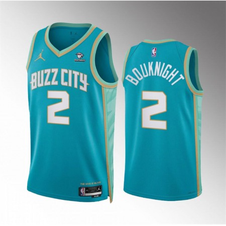 Men's Charlotte Hornets #2 James Bouknight Teal 2023/24 City Edition Stitched Basketball Jersey