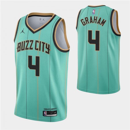 Men's Charlotte Hornets #4 Devonte' Graham 2020-21 Teal City Edition Swingman Stitched Jersey