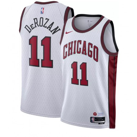 Men's Chicago Bulls #11 DeMar DeRozan White 2022/23 City Edition Stitched Basketball Jersey