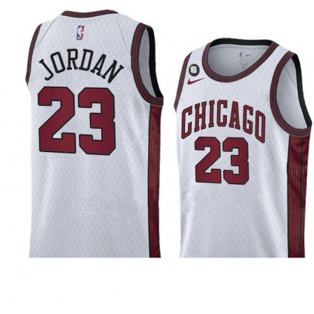 Men's Chicago Bulls #23 Michael Jordan White 2022/23 City Edition With NO.6 Patch Stitched Basketball Jersey