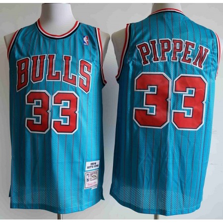 Men's Chicago Bulls #33 Scottie Pippen Blue Mitchell & Ness 1995-96 Hardwood Classics Reload Swingman Throwback Stitched Jersey