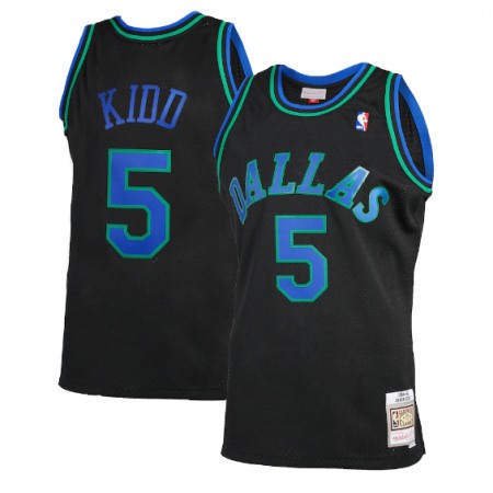 Men's Dallas Mavericks #5 Jason Kidd 1994-95 Black Mitchell&Ness Hardwood Classics Stitched Jersey