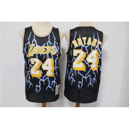 Men's Los Angeles Lakers #24 Kobe Bryant Black Hardwood Classics Lightning Limited Edition Stitched Jersey