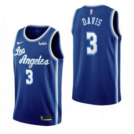 Men's Los Angeles Lakers #3 Anthony Davis Blue Classic Edition Swingman Stitched Jersey