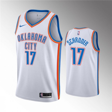 Men's Oklahoma City Thunder #17 Dennis Schroder White Stitched Basketball Jersey