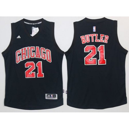 Bulls #21 Jimmy Butler Black Fashion Stitched NBA Jersey