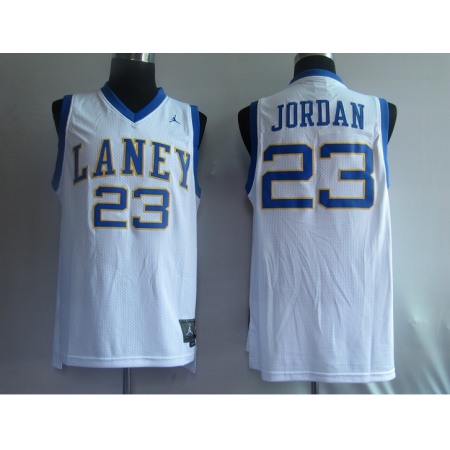 Bulls #23 Jordan Stitched White Laney High School Classic NBA Jersey