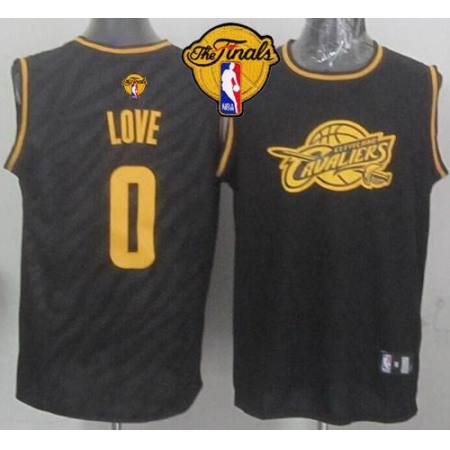 Cavaliers #0 Kevin Love Black Precious Metals Fashion The Finals Patch Stitched NBA Jersey