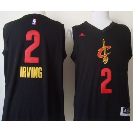 Cavaliers #2 Kyrie Irving Black New Fashion Stitched NBA Jersey