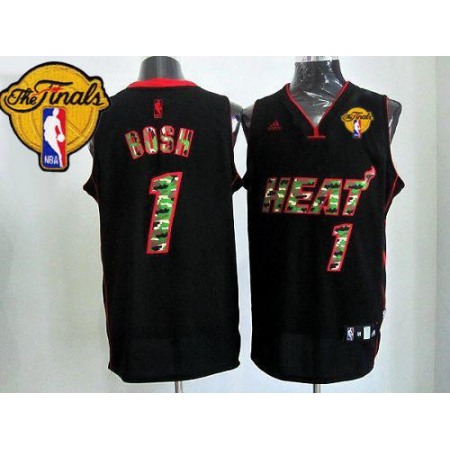 Heat #1 Chris Bosh Black Camo Fashion Finals Patch Stitched NBA Jersey