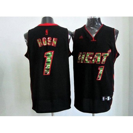Heat #1 Chris Bosh Black Camo Fashion Stitched NBA Jersey