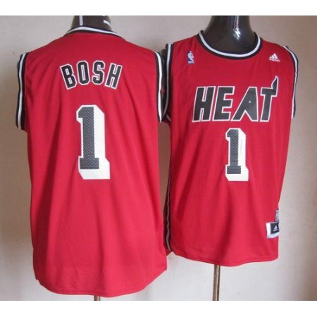 Heat #1 Chris Bosh Red Hardwood Classics Nights Stitched NBA Jersey