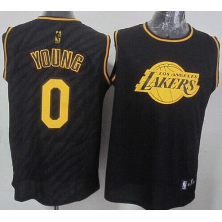 Lakers #0 Nick Young Black Precious Metals Fashion Stitched NBA Jersey