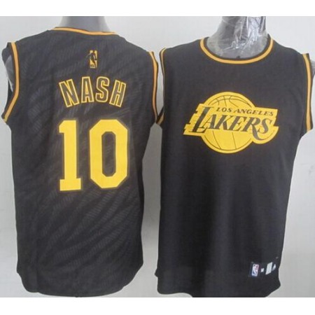 Lakers #10 Steve Nash Black Precious Metals Fashion Stitched NBA Jersey