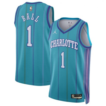 Men's Charlotte Hornets #1 LaMelo Ball Teal 2023/24 Classic Edition Stitched Basketball Jersey