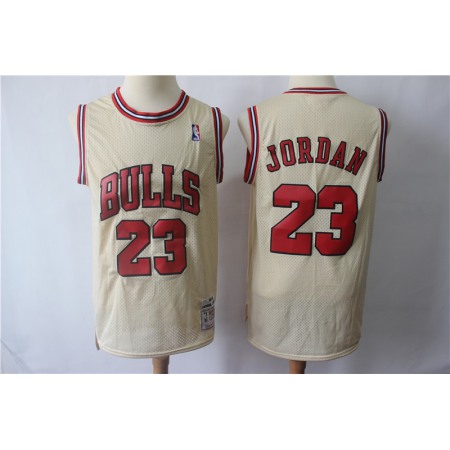 Men's Chicago Bulls #23 Michael Jordan Cream Hardwood Classics Stitched Jersey