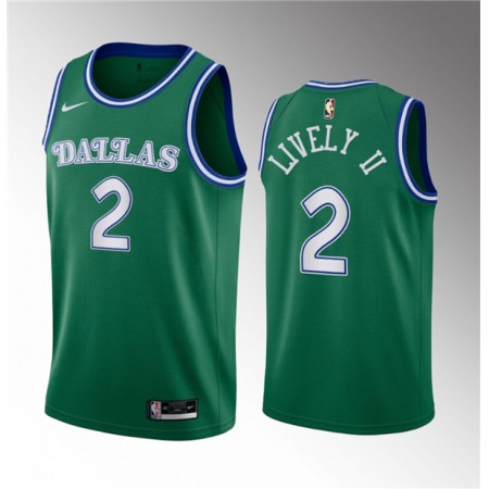 Men's Dallas Mavericks #2 Dereck Lively II Green 2023 Draft Classic Edition Stitched Basketball Jersey