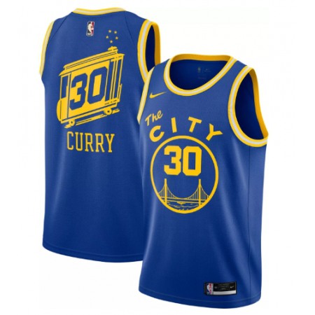 Men's Golden State Warriors #30 Stephen Curry 2020-2021 Blue Dri-FIT Hardwood Classic Stitched NBA Jersey