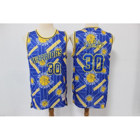 Men's Golden State Warriors #30 Stephen Curry Blue Tear Up Pack Hardwood Classics Swingman Jersey