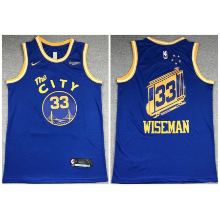 Men's Golden State Warriors #33 James Wiseman 2020-2021 Blue Dri-FIT Hardwood Classic Stitched Jersey