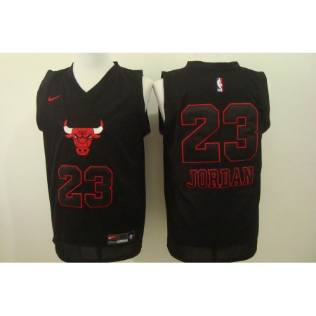 Men's Nike Chicago Bulls #23 Michael Jordan Black Bull Head Fashion Stitched NBA Jersey