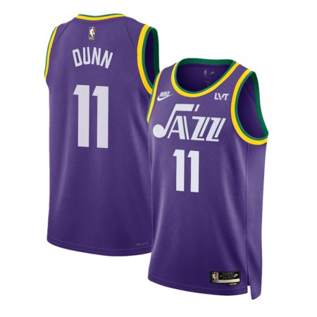 Men's Utah Jazz #11 Kris Dunn Purple 2023 Classic Edition Stitched Basketball Jersey