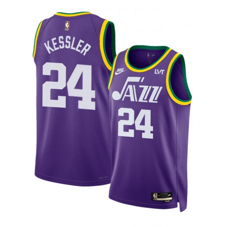 Men's Utah Jazz #24 Walker Kessler Purple 2023 Classic Edition Stitched Basketball Jersey