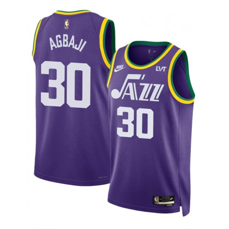 Men's Utah Jazz #30 Ochai Agbaji Purple 2023 Classic Edition Stitched Basketball Jersey