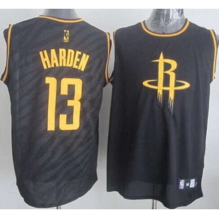 Rockets #13 James Harden Black Precious Metals Fashion Stitched NBA Jersey