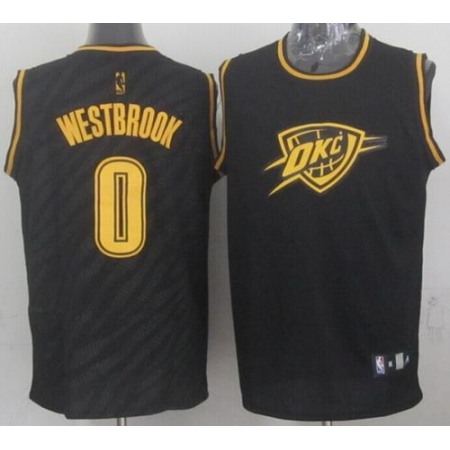Thunder #0 Russell Westbrook Black Precious Metals Fashion Stitched NBA Jersey