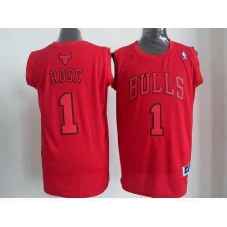 Bulls #1 Derrick Rose Red Big Color Fashion Stitched NBA Jersey