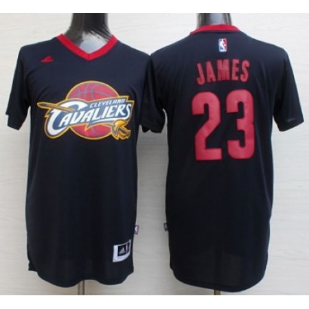 Cavaliers #23 LeBron James Black Short Sleeve Fashion Stitched NBA Jersey
