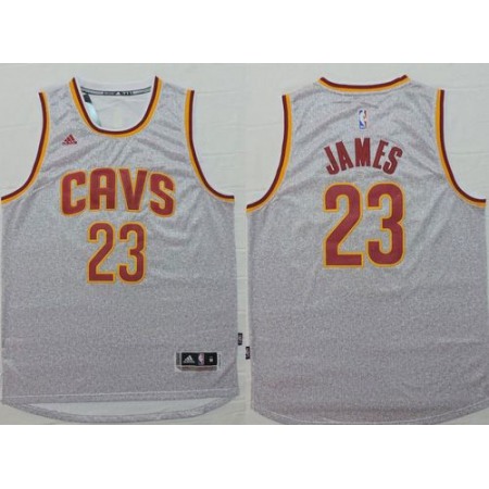 Cavaliers #23 LeBron James Grey Fashion Stitched NBA Jersey